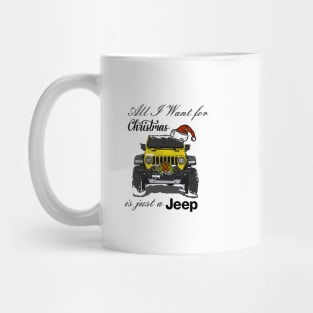 Christmas Jeep Yellow Mug